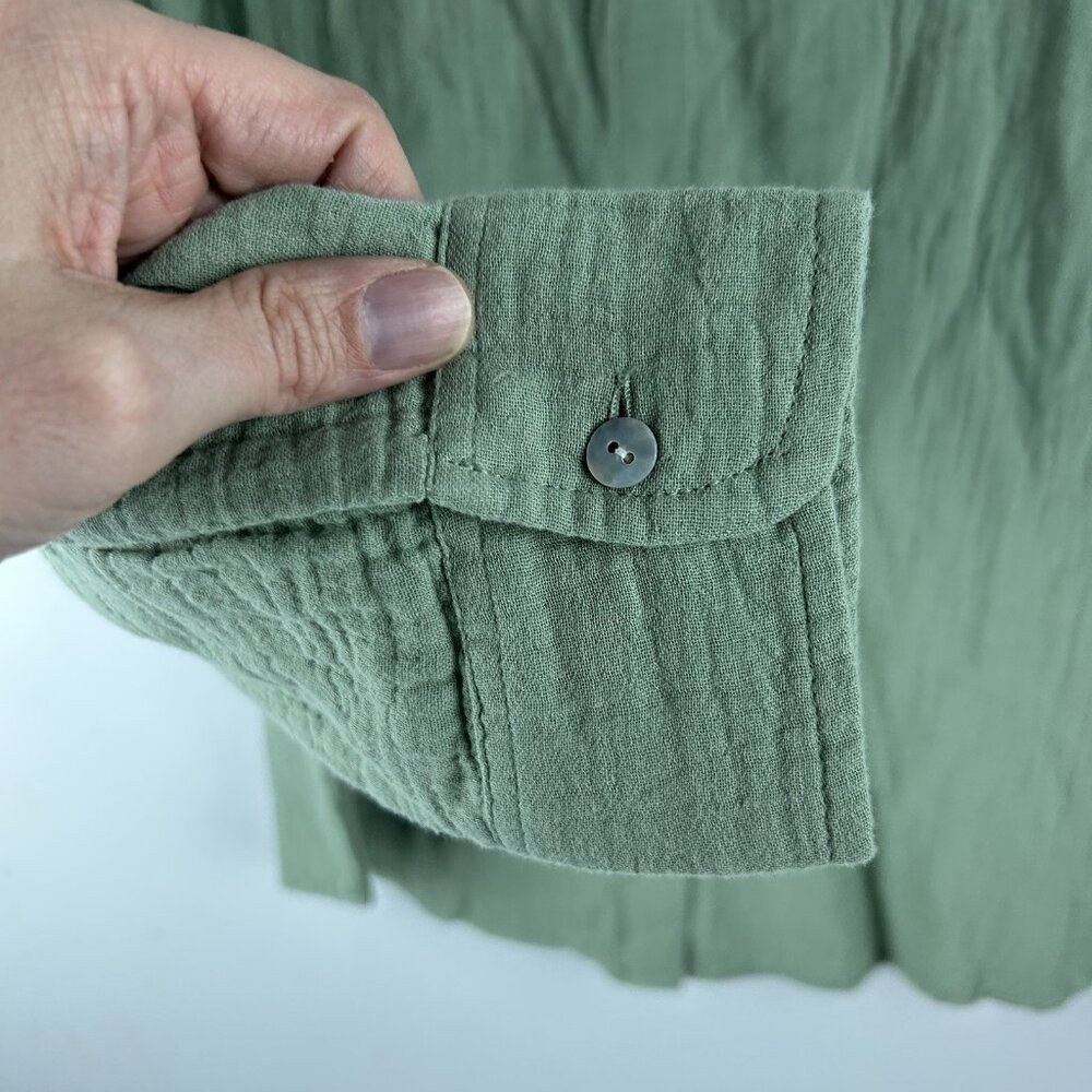 Tommy Bahama Shirt Womens M Green Island Gauze Long Sleeve Shirt Iceberg Green - Picture 3 of 10